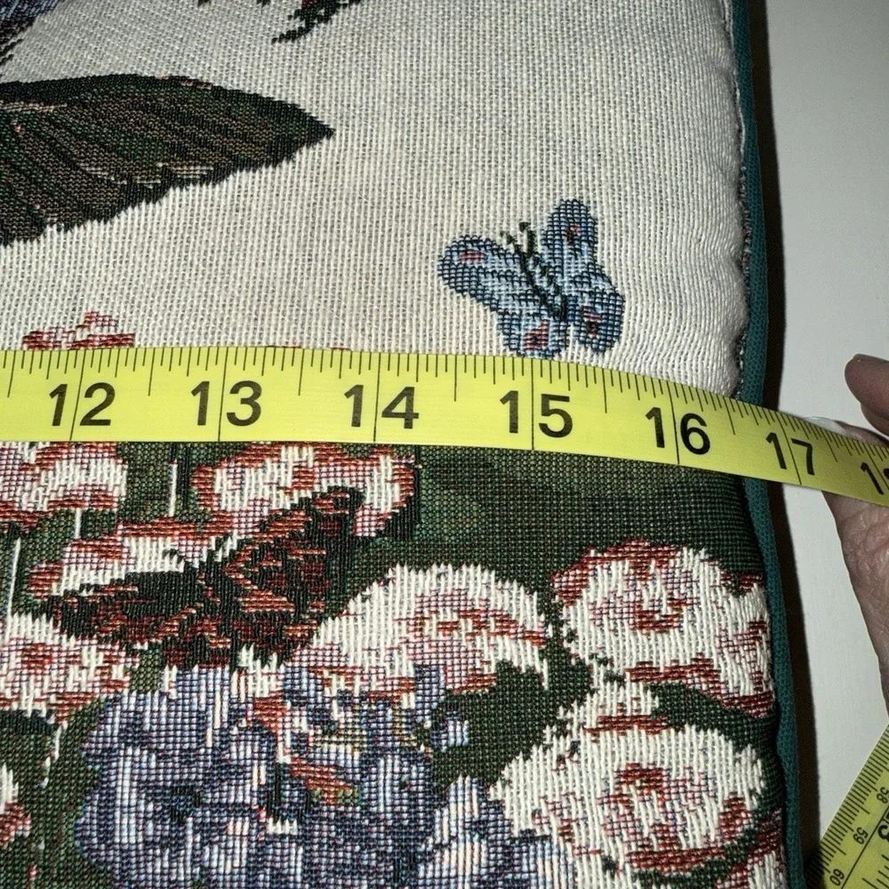 Vtg‎ Hummingbird Butterfly Floral Tapestry Throw Pillow Decorative 13